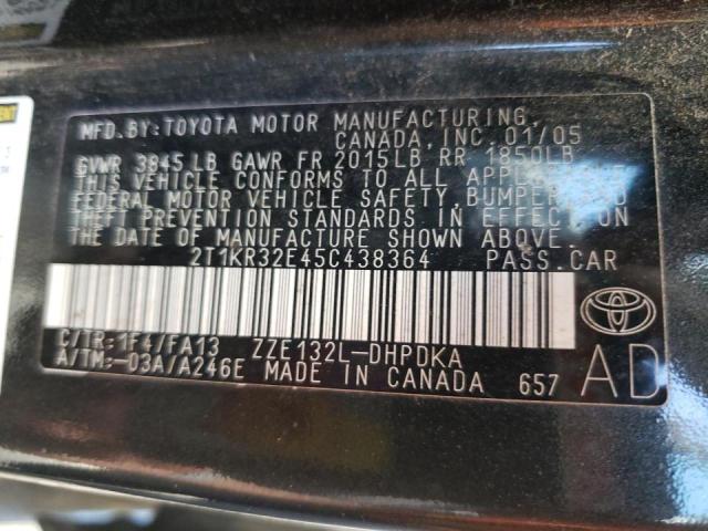 Photo 10 from auction – 2005 TOYOTA COROLLA MA with VIN 2T1KR32E45C438364