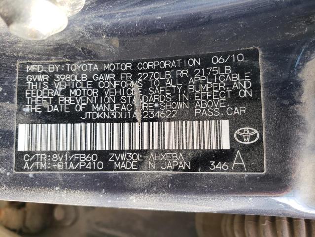Photo 10 from auction – 2010 TOYOTA PRIUS with VIN JTDKN3DU1A1234622