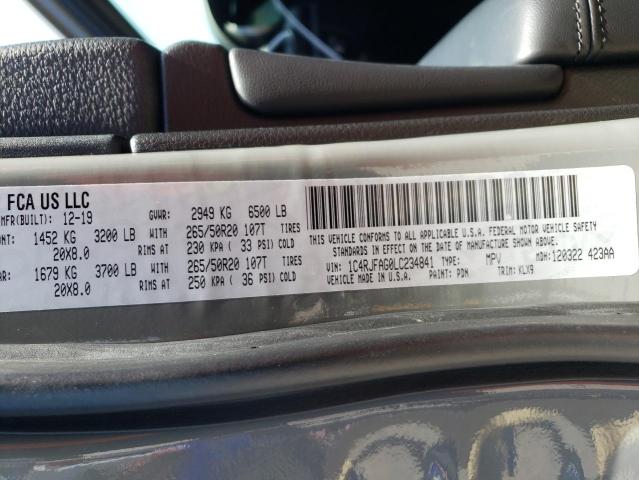 Photo 10 from auction – 2020 JEEP GRAND CHER with VIN 1C4RJFAG0LC234841