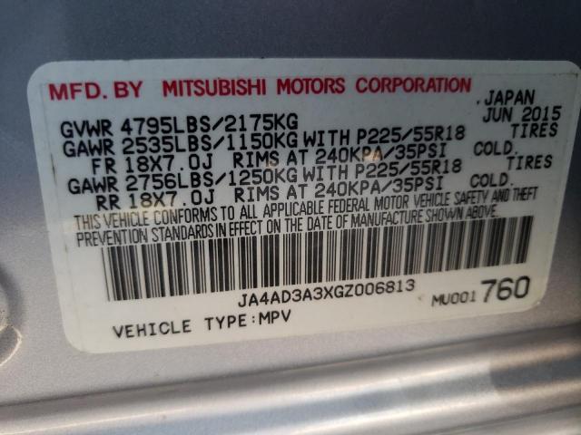 Photo 10 from auction – 2016 MITSUBISHI OUTLANDER with VIN JA4AD3A3XGZ006813