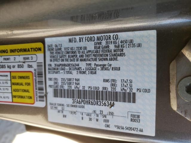 Photo 10 from auction – 2013 FORD FUSION SE with VIN 3FA6P0HR6DR356344