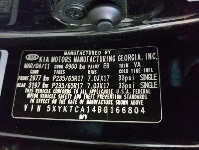 Photo 10 from auction – 2011 KIA SORENTO BA with VIN 5XYKTCA14BG166804
