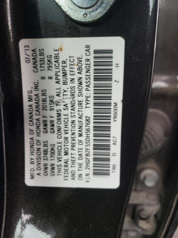 Photo 10 from auction – 2013 HONDA CIVIC LX with VIN 2HGFB2F55DH567682