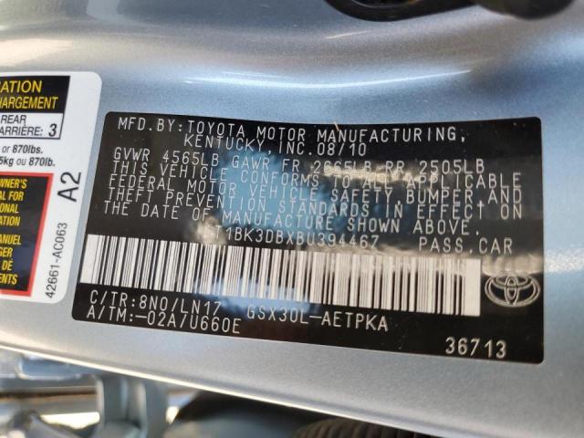 Photo 10 from auction – 2011 TOYOTA AVALON BAS with VIN 4T1BK3DBXBU394467