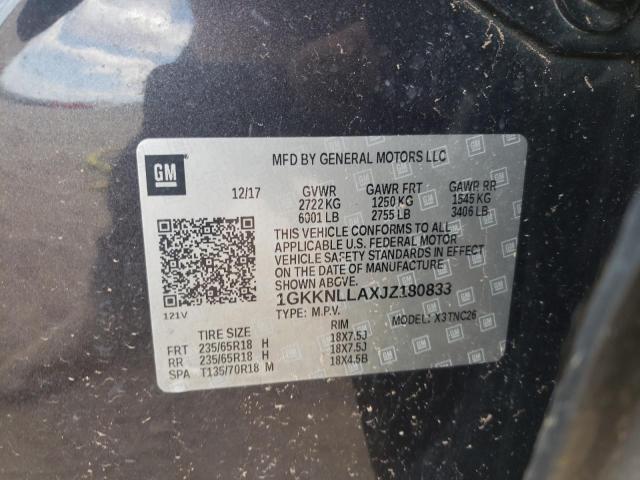 Photo 10 from auction – 2018 GMC ACADIA SLE with VIN 1GKKNLLAXJZ180833