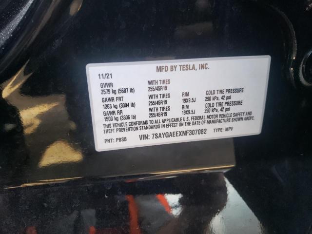 Photo 10 from auction – 2022 TESLA MODEL Y with VIN 7SAYGAEEXNF307082