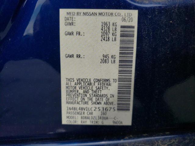 Photo 10 from auction – 2020 NISSAN ALTIMA S with VIN 1N4BL4BV1LC253675