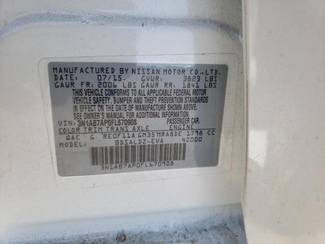 Photo 10 from auction – 2015 NISSAN SENTRA S with VIN 3N1AB7AP0FL670908