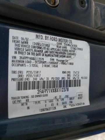 Photo 10 from auction – 2008 FORD CROWN VICT with VIN 2FAFP71VX8X112378