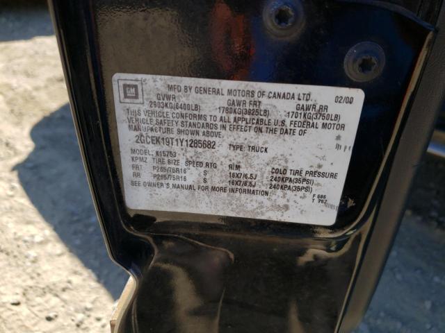 Photo 10 from auction – 2000 CHEVROLET SILVERADO with VIN 2GCEK19T1Y1285682