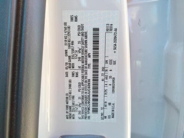 Photo 10 from auction – 2018 FORD ESCAPE SE with VIN 1FMCU9GD0JUC60936