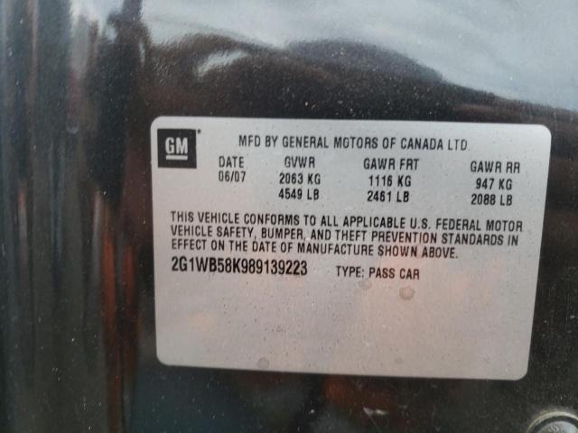 Photo 10 from auction – 2008 CHEVROLET IMPALA LS with VIN 2G1WB58K989139223