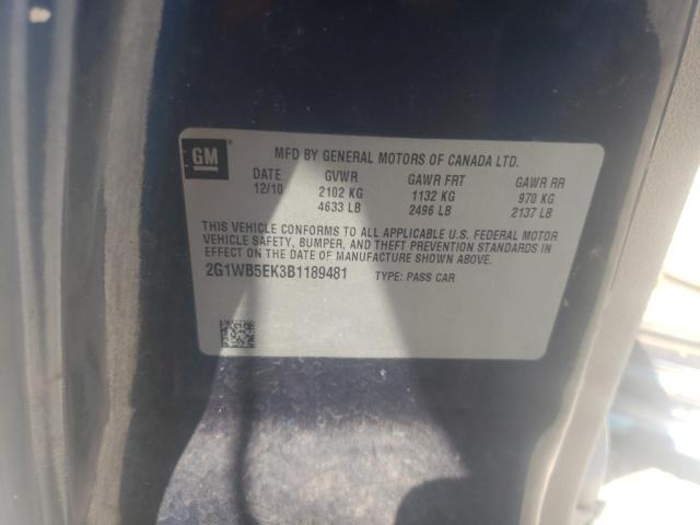 Photo 10 from auction – 2011 CHEVROLET IMPALA LT with VIN 2G1WB5EK3B1189481