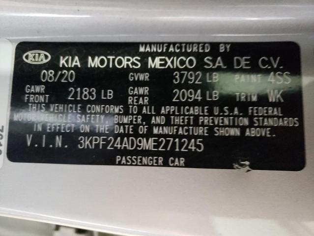 Photo 10 from auction – 2021 KIA FORTE FE with VIN 3KPF24AD9ME271245