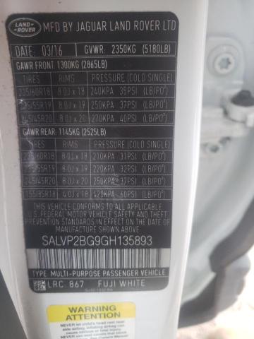 Photo 10 from auction – 2016 LAND ROVER RANGE ROVE with VIN SALVP2BG9GH135893