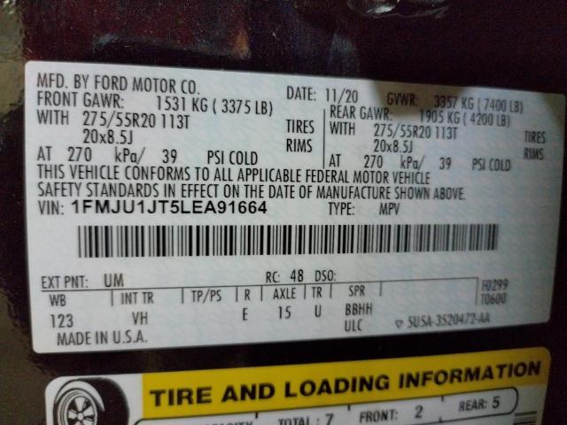 Photo 10 from auction – 2020 FORD EXPEDITION with VIN 1FMJU1JT5LEA91664