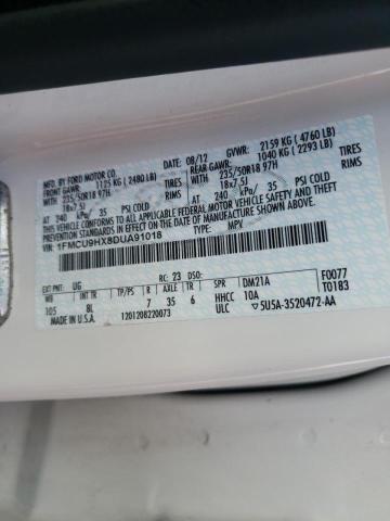 Photo 10 from auction – 2013 FORD ESCAPE SEL with VIN 1FMCU9HX8DUA91018