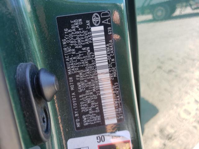 Photo 10 from auction – 2016 TOYOTA COROLLA L with VIN 2T1BURHE0GC597247