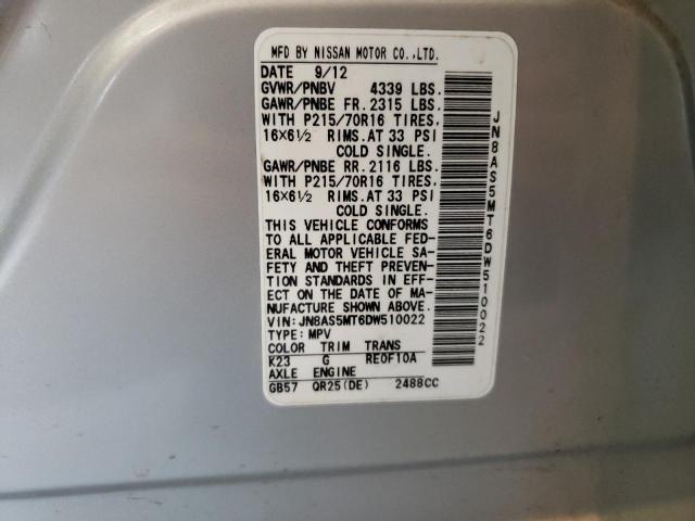 Photo 10 from auction – 2013 NISSAN ROGUE with VIN JN8AS5MT6DW510022