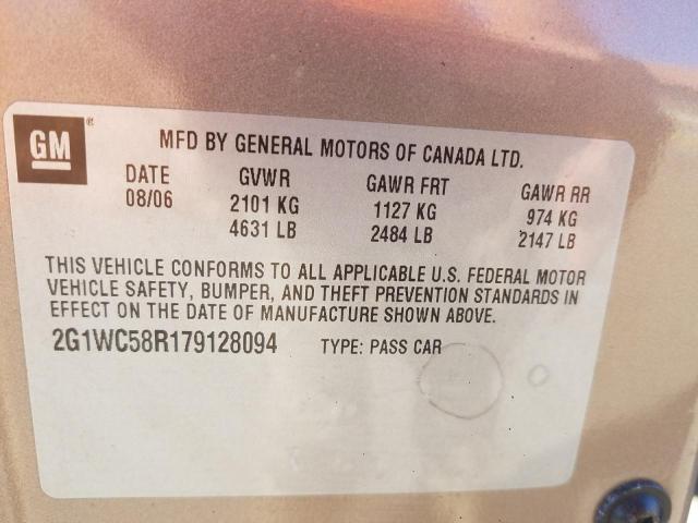 Photo 10 from auction – 2007 CHEVROLET IMPALA LT with VIN 2G1WC58R179128094