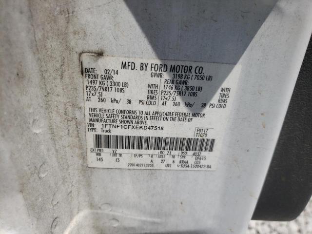 Photo 10 from auction – 2014 FORD F150 with VIN 1FTNF1CFXEKD47518