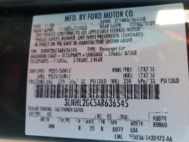 Photo 10 from auction – 2010 LINCOLN MKZ with VIN 3LNHL2GC5AR636545