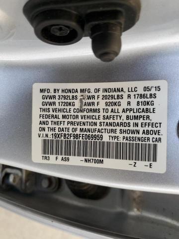 Photo 10 from auction – 2015 HONDA CIVIC EXL with VIN 19XFB2F98FE069959