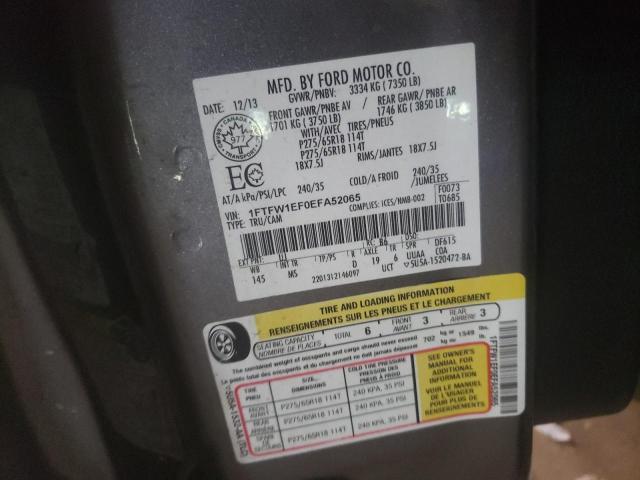 Photo 10 from auction – 2014 FORD F150 SUPER with VIN 1FTFW1EF0EFA52065