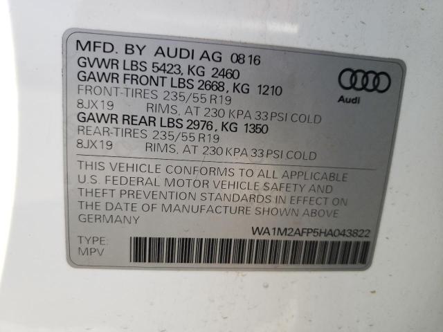 Photo 10 from auction – 2017 AUDI Q5 PREMIUM with VIN WA1M2AFP5HA043822