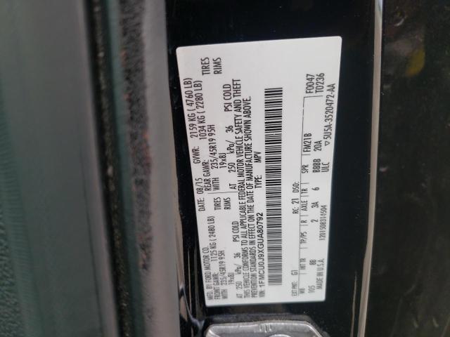 Photo 10 from auction – 2016 FORD ESCAPE TIT with VIN 1FMCU0J9XGUA80792
