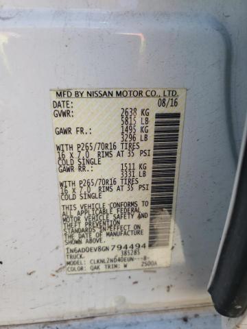 Photo 10 from auction – 2016 NISSAN FRONTIER S with VIN 1N6AD0EV8GN794494