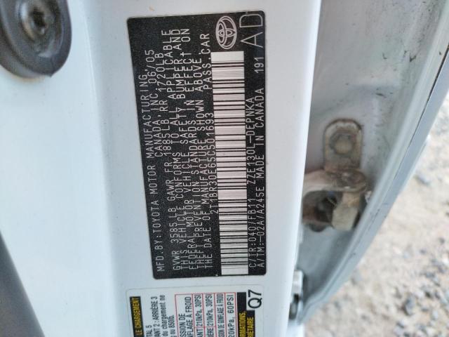 Photo 10 from auction – 2005 TOYOTA COROLLA CE with VIN 2T1BR30E65C501693