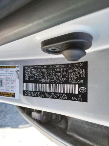 Photo 10 from auction – 2007 TOYOTA COROLLA CE with VIN JTDBR32E470109127