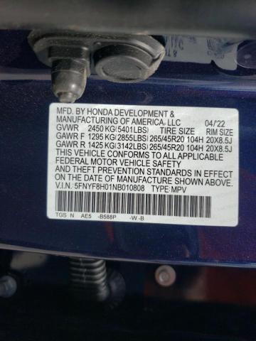 Photo 10 from auction – 2022 HONDA PASSPORT E with VIN 5FNYF8H01NB010808