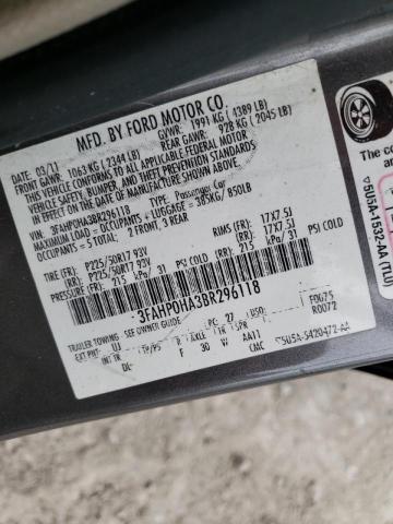 Photo 10 from auction – 2011 FORD FUSION SE with VIN 3FAHP0HA3BR296118