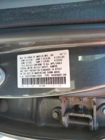Photo 10 from auction – 2011 HONDA ACCORD EXL with VIN 1HGCP2F89BA119956