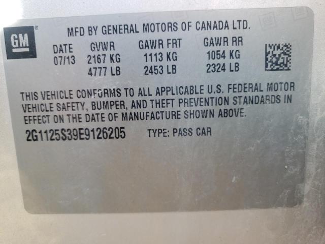 Photo 10 from auction – 2014 CHEVROLET IMPALA LT with VIN 2G1125S39E9126205