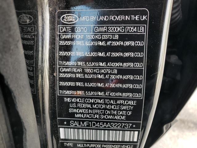 Photo 10 from auction – 2010 LAND ROVER RANGE ROVE with VIN SALMF1D45AA322737