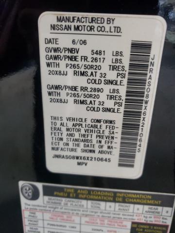 Photo 10 from auction – 2006 INFINITI FX35 with VIN JNRAS08WX6X210645