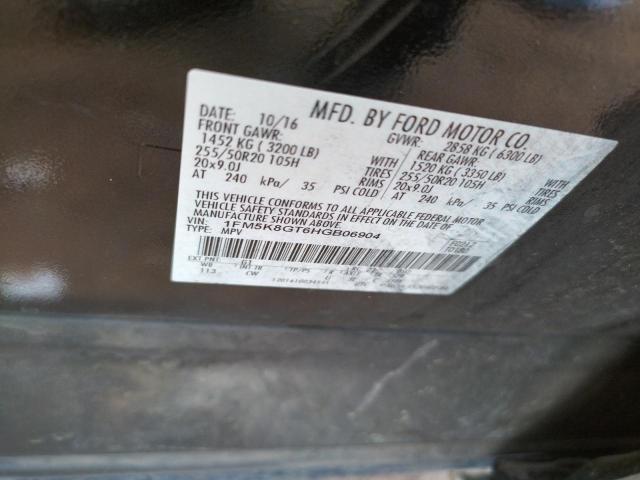 Photo 10 from auction – 2017 FORD EXPLORER S with VIN 1FM5K8GT6HGB06904