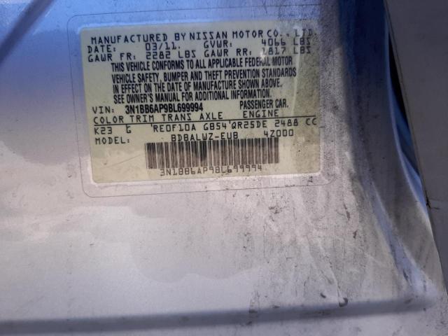 Photo 10 from auction – 2011 NISSAN SENTRA SE- with VIN 3N1BB6AP9BL699994