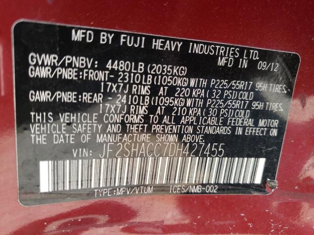Photo 10 from auction – 2013 SUBARU FORESTER 2 with VIN JF2SHACC7DH427455