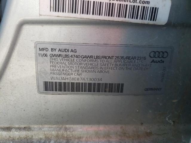 Photo 10 from auction – 2007 AUDI A4 3.2 with VIN WAUAH78E87A130034