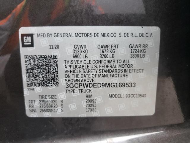 Photo 10 from auction – 2021 CHEVROLET SILVERADO with VIN 3GCPWDED9MG169533