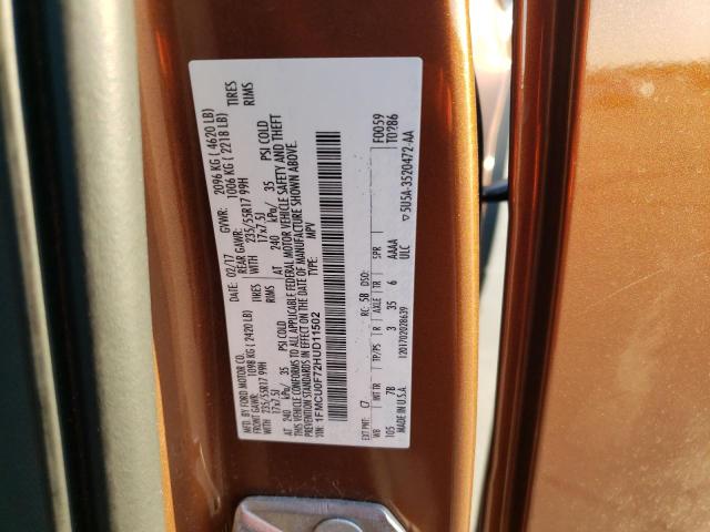 Photo 10 from auction – 2017 FORD ESCAPE S with VIN 1FMCU0F72HUD11502