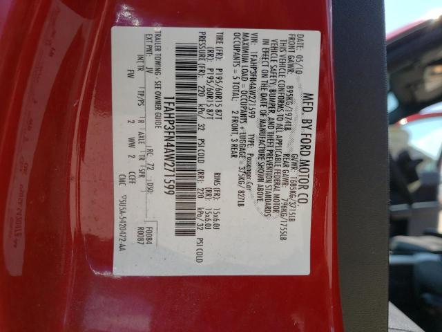 Photo 10 from auction – 2010 FORD FOCUS SE with VIN 1FAHP3FN4AW271599