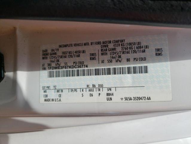 Photo 10 from auction – 2019 FORD ECONOLINE with VIN 1FDWE3F67KDC36774