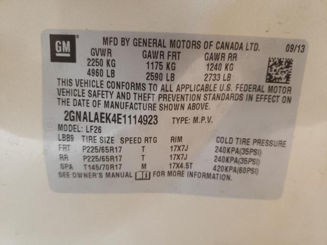 Photo 10 from auction – 2014 CHEVROLET EQUINOX LS with VIN 2GNALAEK4E1114923