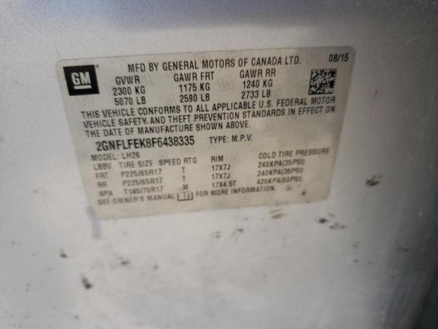 Photo 10 from auction – 2015 CHEVROLET EQUINOX LT with VIN 2GNFLFEK8F6438335