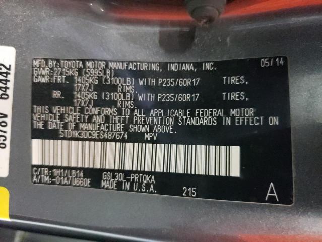 Photo 10 from auction – 2014 TOYOTA SIENNA XLE with VIN 5TDYK3DC9ES487674